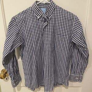 Bliss Navy and White Casual Button Down Shirt Boys size 10